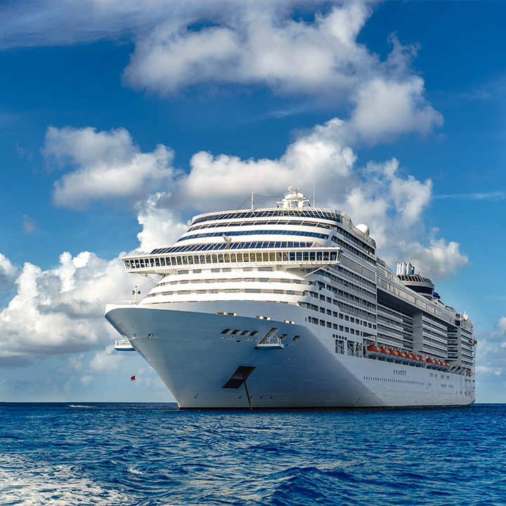 luxury cruise ship crossing ocean