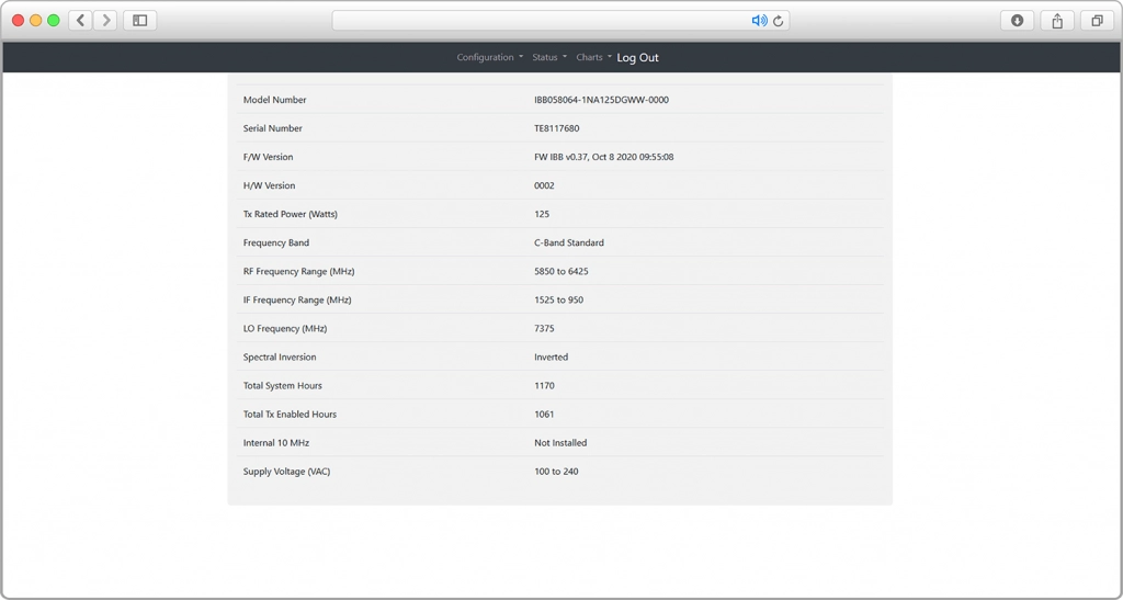 Terrasat Cyber Hardened M&C_Profile Screen